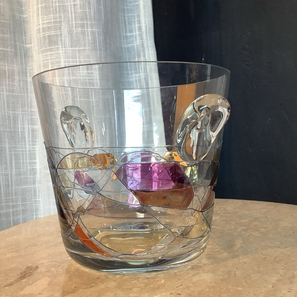 Vintage Milano Style, Stained Glass Ice Bucket
