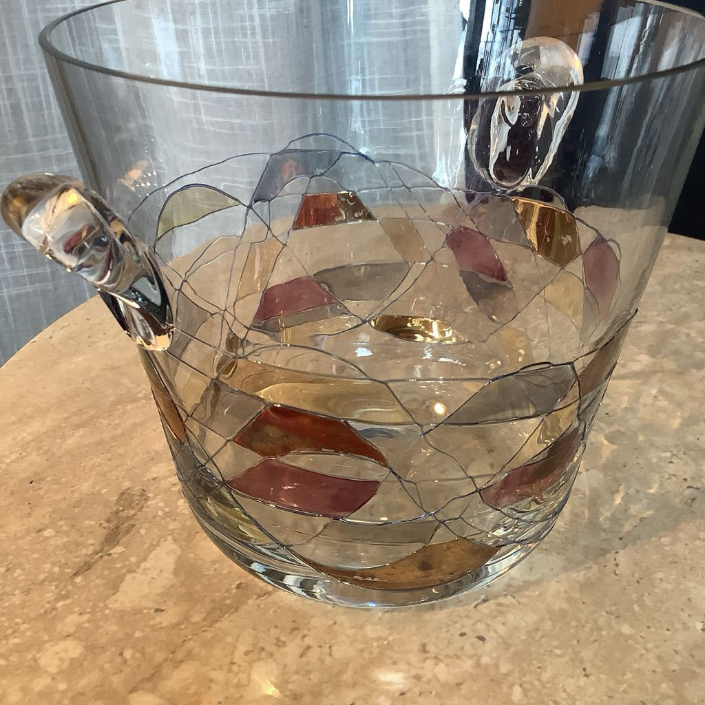 Vintage Milano Style, Stained Glass Ice Bucket