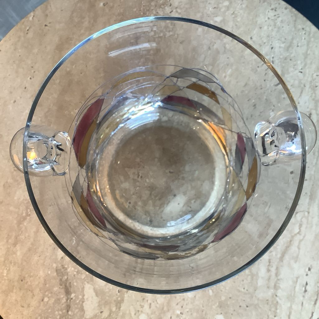 Vintage Milano Style, Stained Glass Ice Bucket
