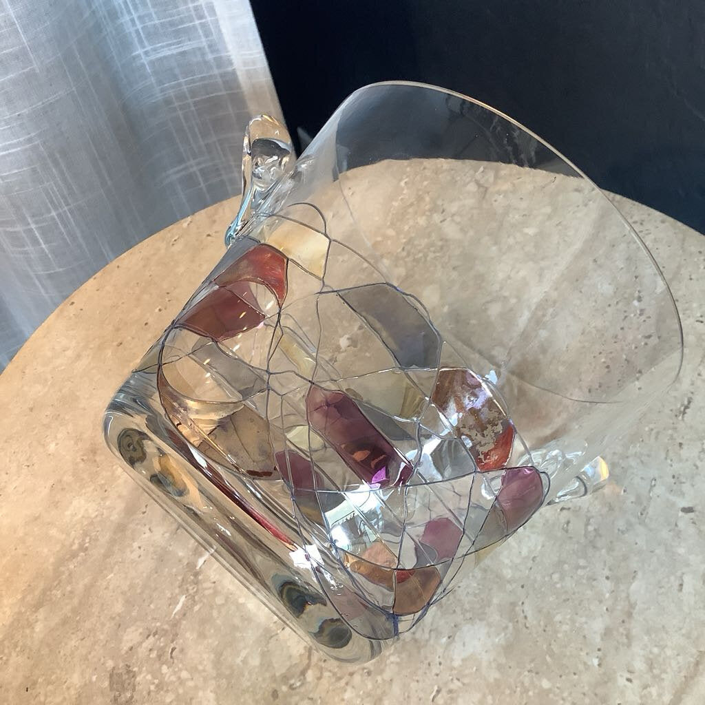 Vintage Milano Style, Stained Glass Ice Bucket