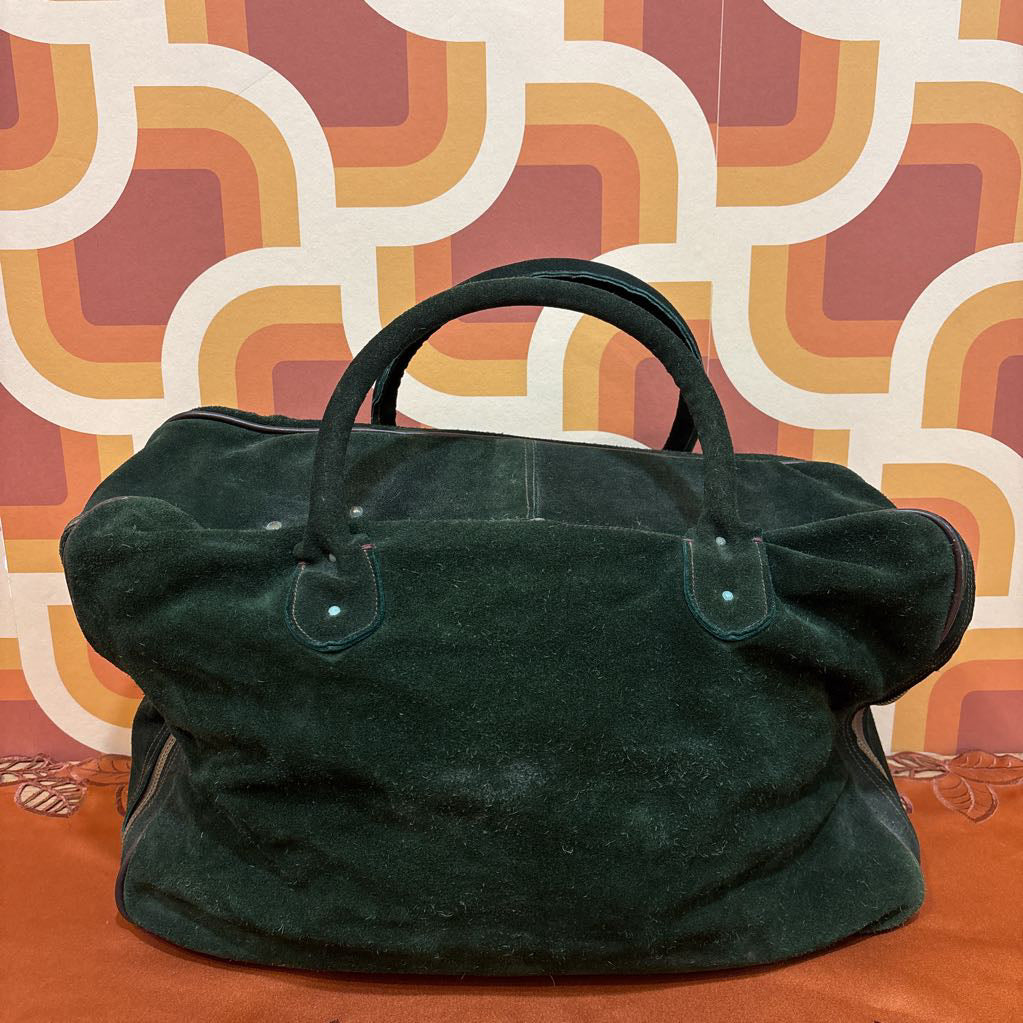 Vintage Green Suede Weekend Bag