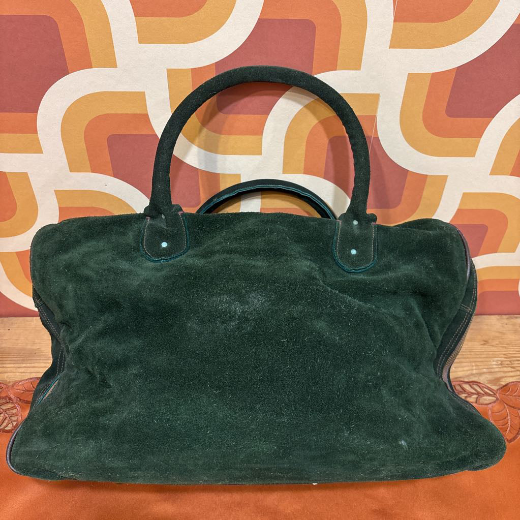 Vintage Green Suede Weekend Bag