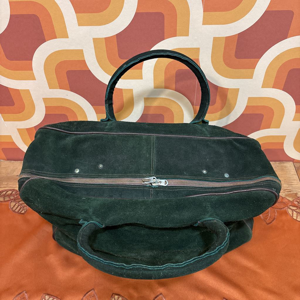 Vintage Green Suede Weekend Bag