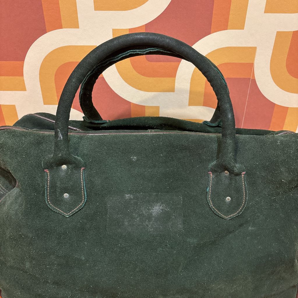 Vintage Green Suede Weekend Bag