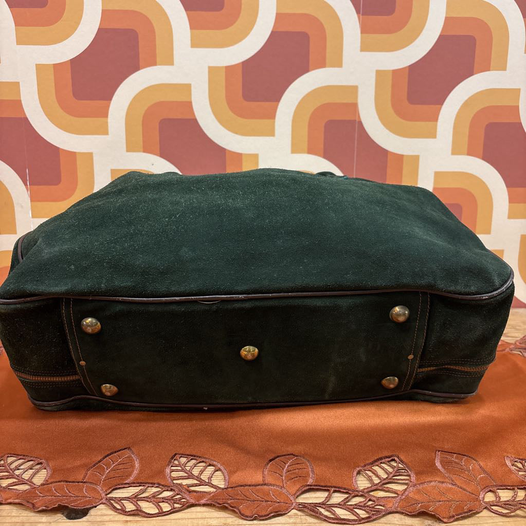 Vintage Green Suede Weekend Bag