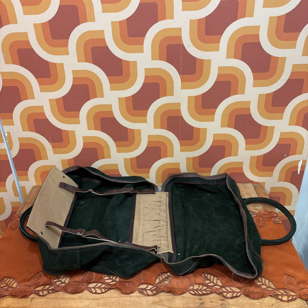 Vintage Green Suede Weekend Bag