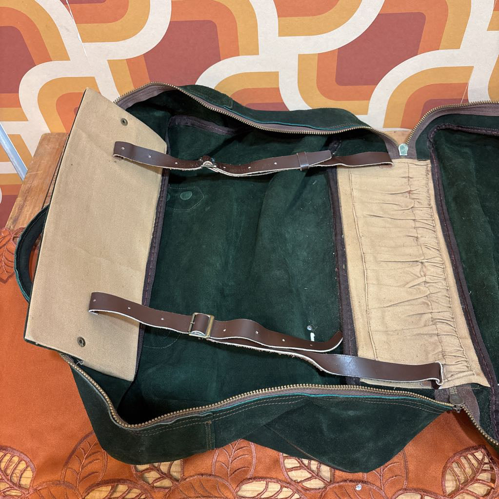 Vintage Green Suede Weekend Bag