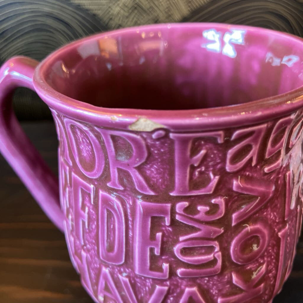 Vintage Set of Four Ceramic Love Mugs