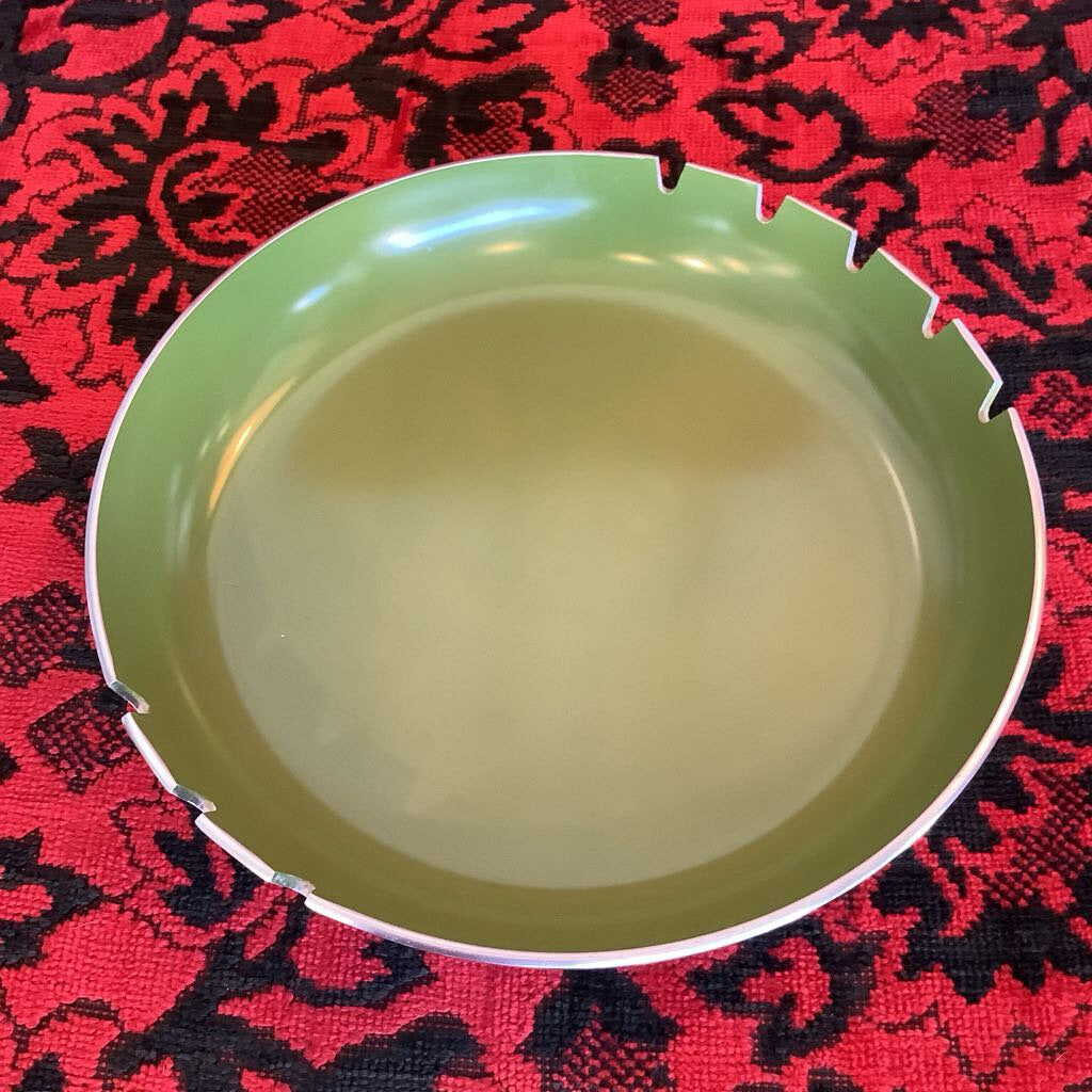 Mid Century Modern Avocado Green Ashtray