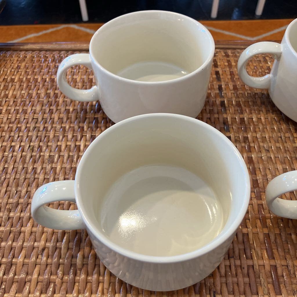 Vintage Interpur Pennsylvania Dutch Love Birds & Folk Art Ceramic Soup Bowls (4)