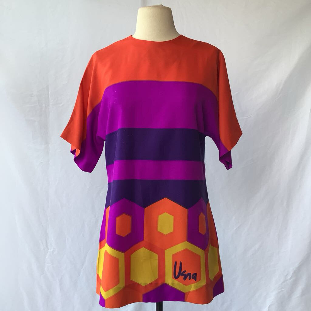 1970s Vera Neumann Color Block Mini Dress Tunic
