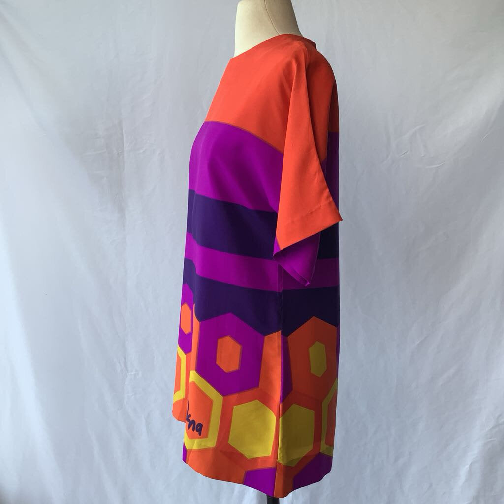 1970s Vera Neumann Color Block Mini Dress Tunic
