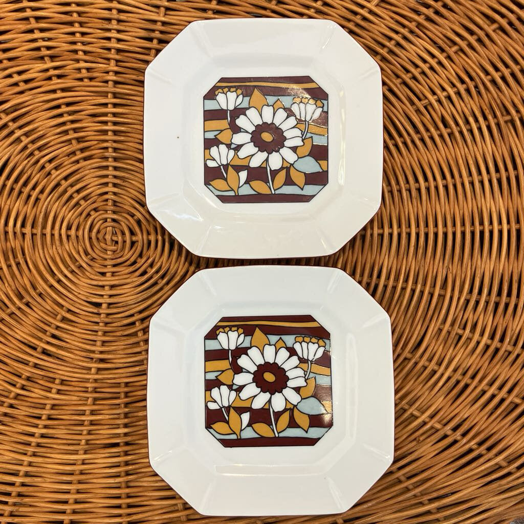 Vintage Set of Floral Plates and Mugs