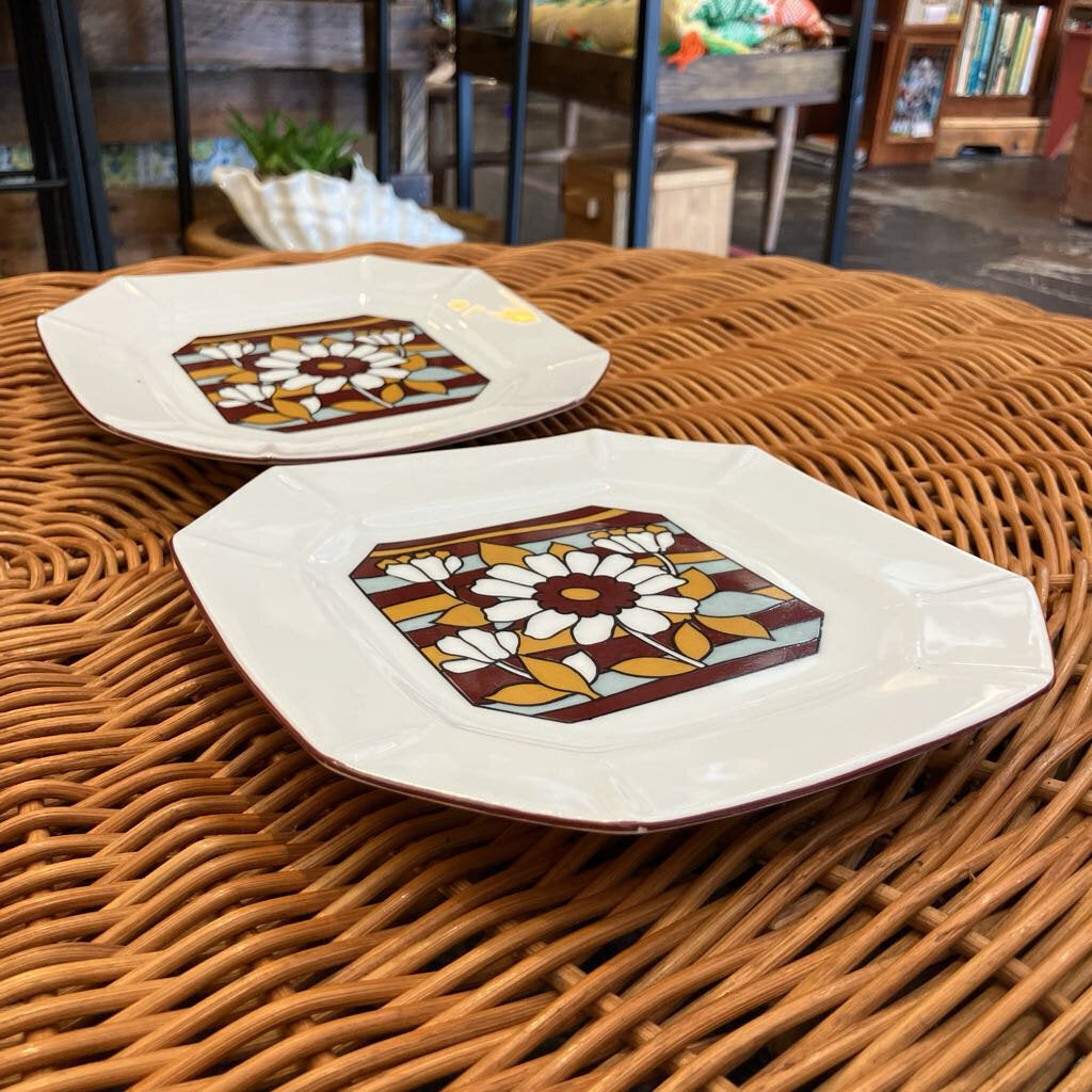 Vintage Set of Floral Plates and Mugs