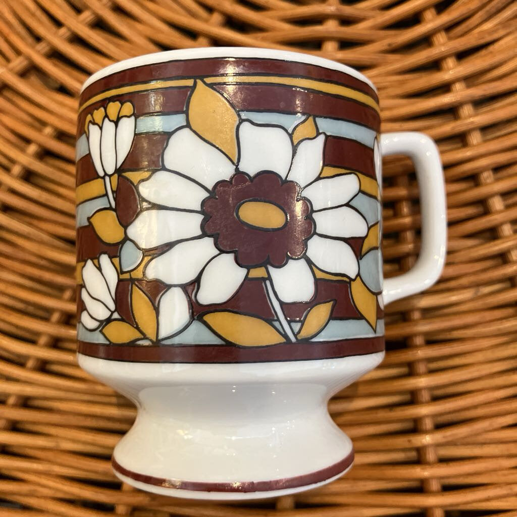 Vintage Set of Floral Plates and Mugs