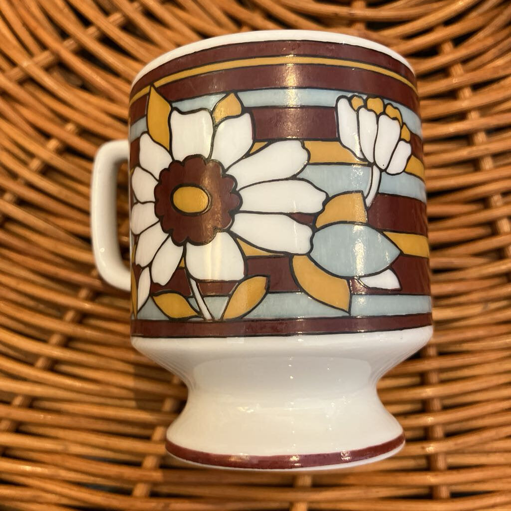Vintage Set of Floral Plates and Mugs