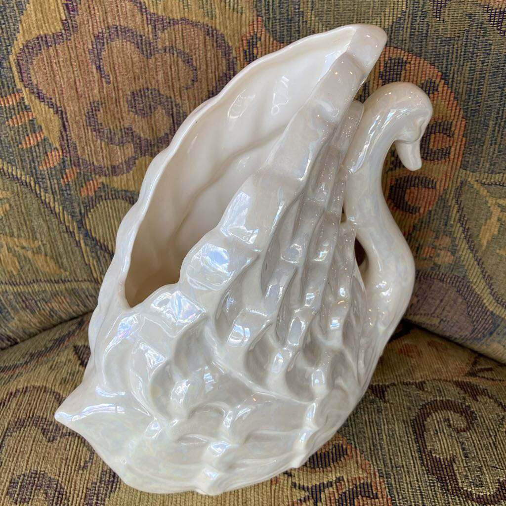 1960s Ceramic Swan Planter