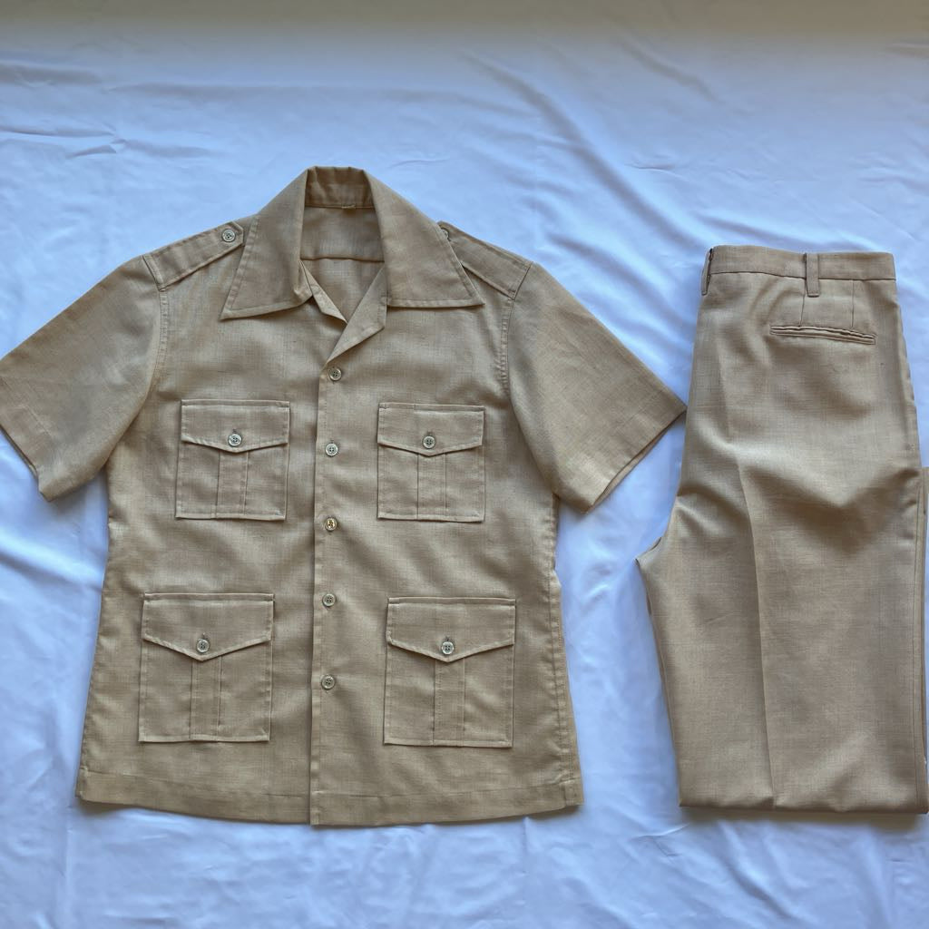 70s Men's Linen Safari Suit