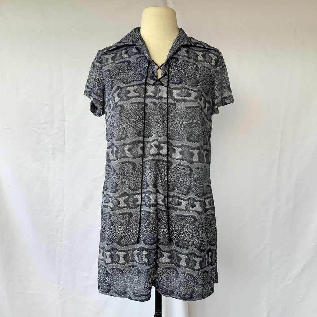 1960s Python Print Mini Dress