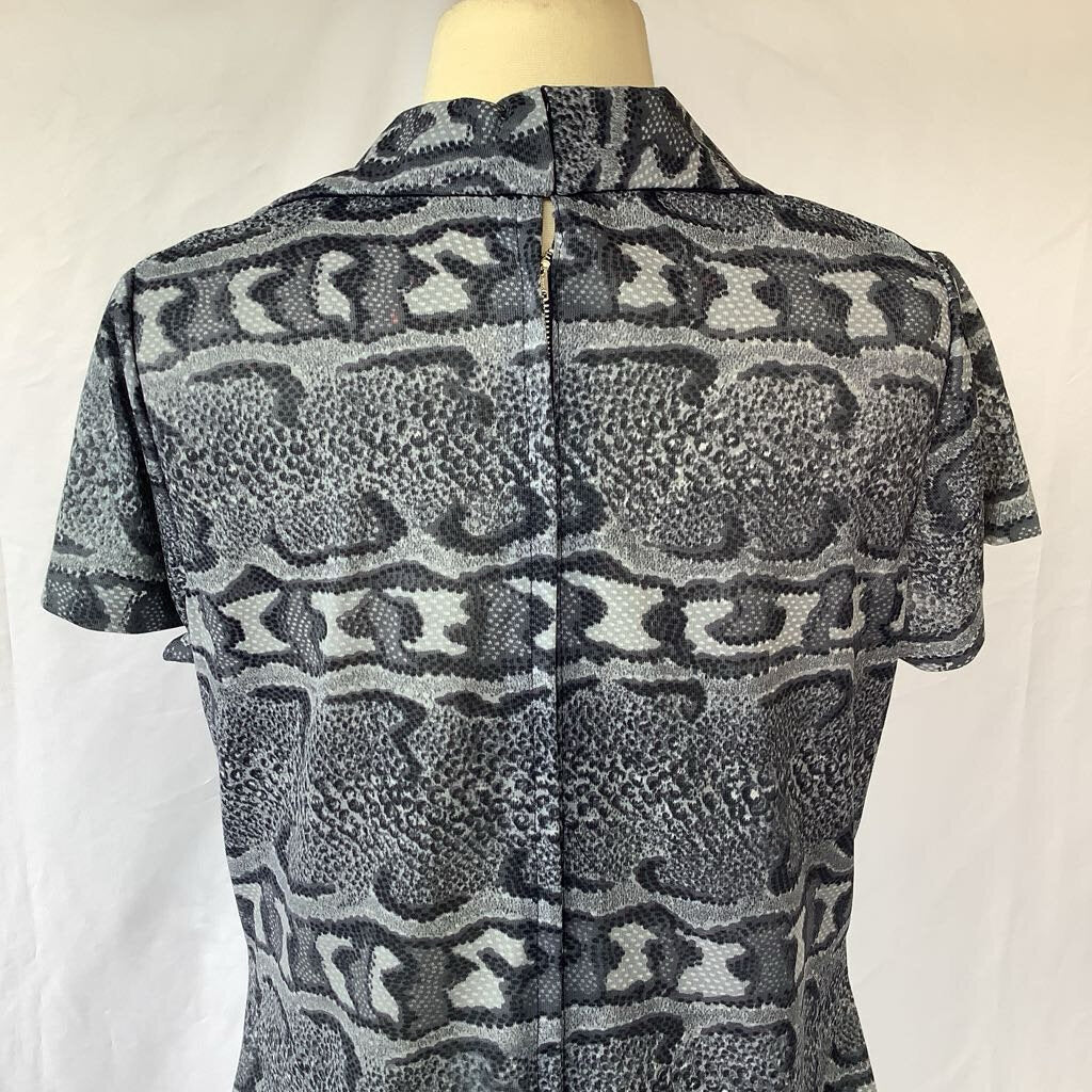 1960s Python Print Mini Dress