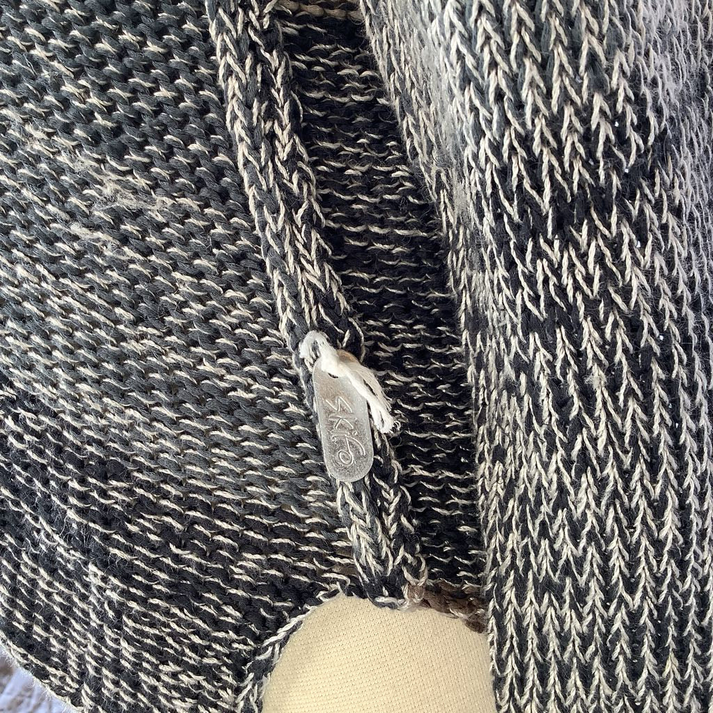 Hand-Knit Sweater Asymetrical with Drop Back