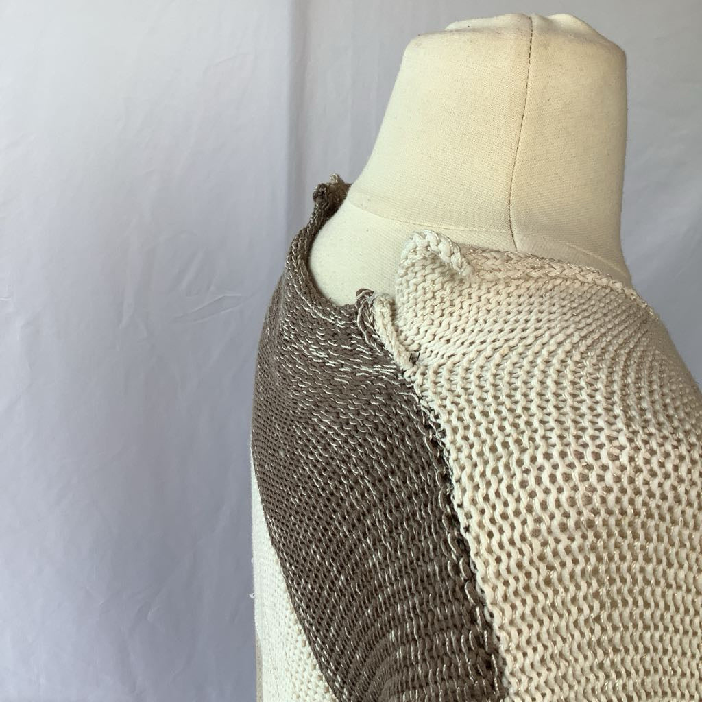 Hand-Knit Sweater Asymetrical with Drop Back