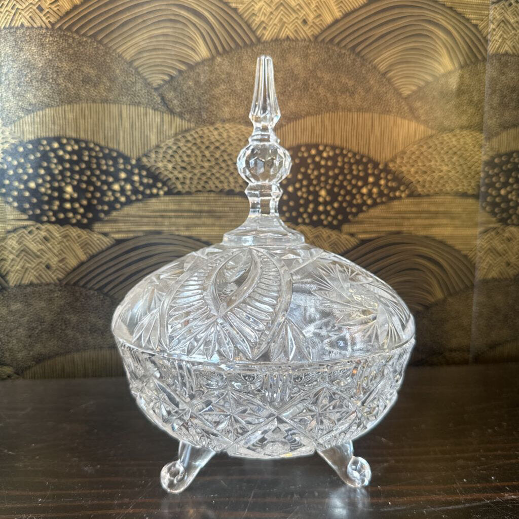 Large Vintage Crystal Candy Dish
