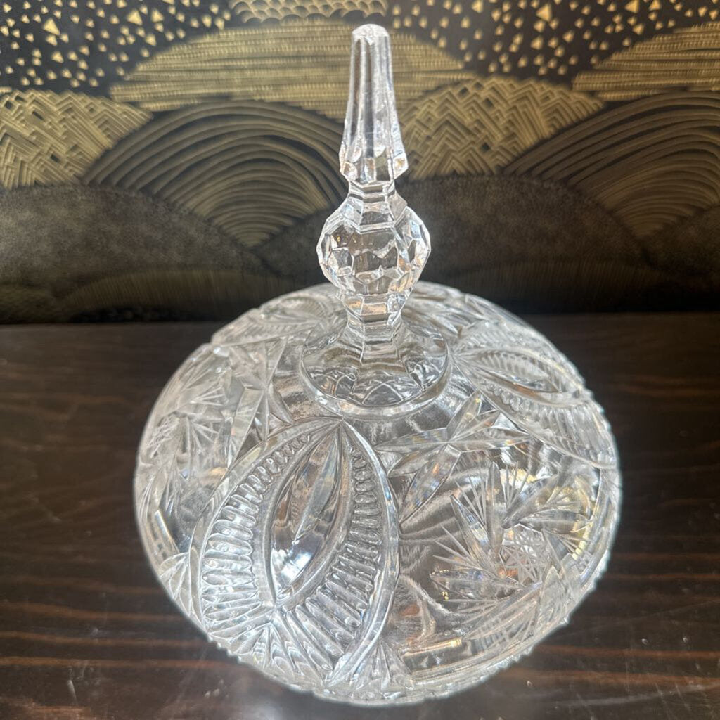 Large Vintage Crystal Candy Dish