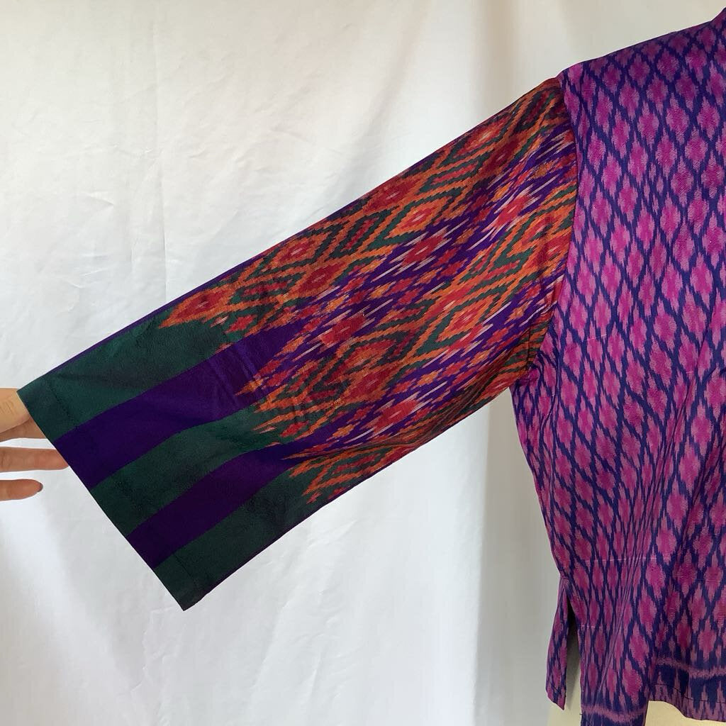 1990s Silk Ikat Print Thai Jacket