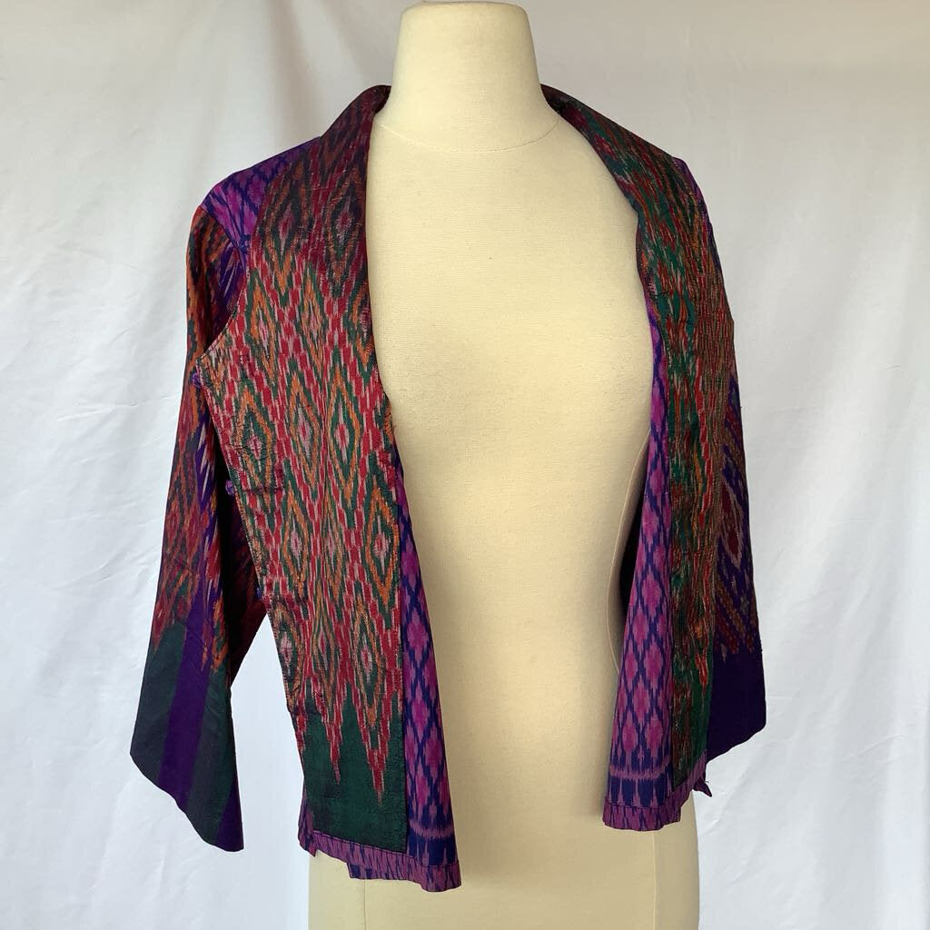 1990s Silk Ikat Print Thai Jacket