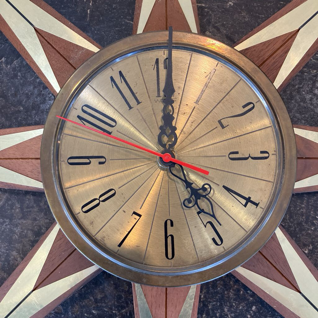 1960s Mid Century Modern Welby Starburst Clock