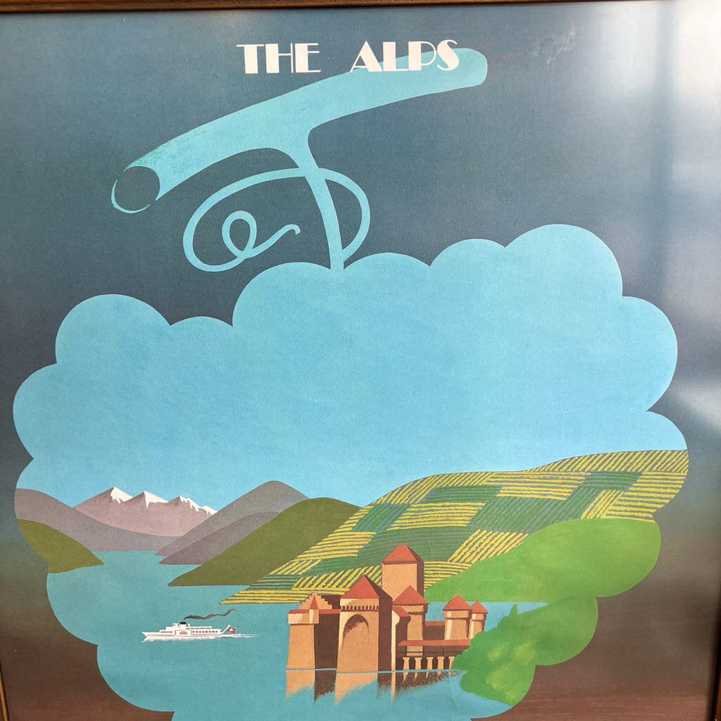 Vintage Framed The Alps Venice Simplon Orient Express London-Paris-Venice Wall Art