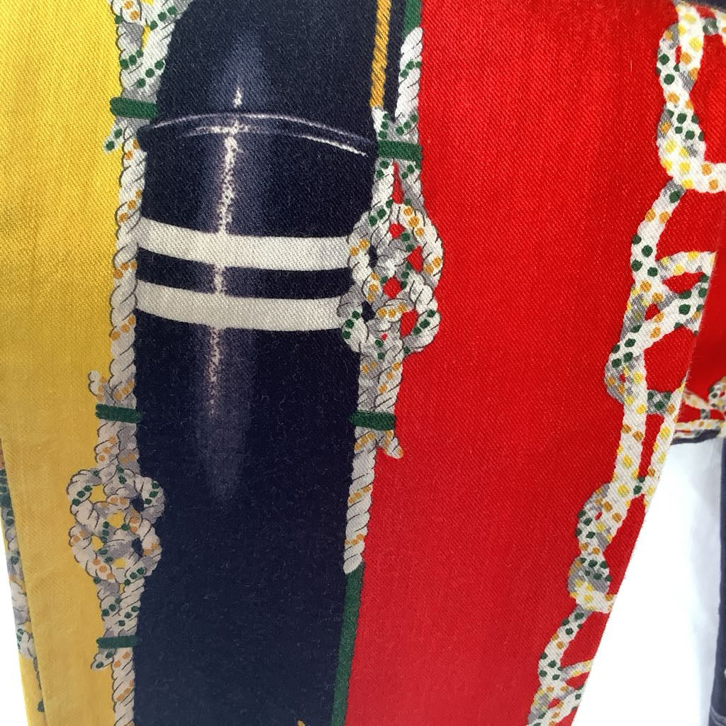 1990s Escada Colorful Chain Print Button Up w/ Matching Jeans