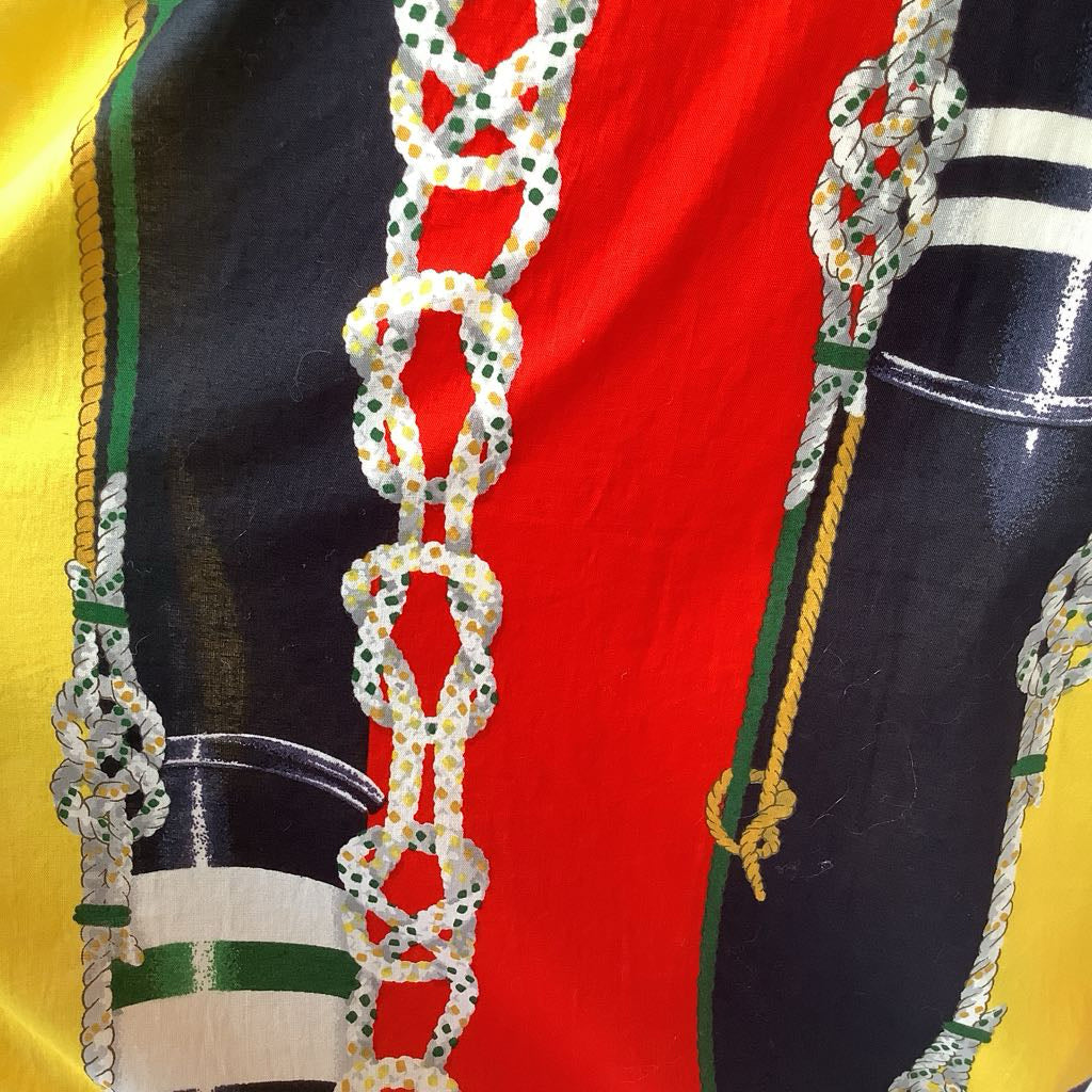 1990s Escada Colorful Chain Print Button Up w/ Matching Jeans