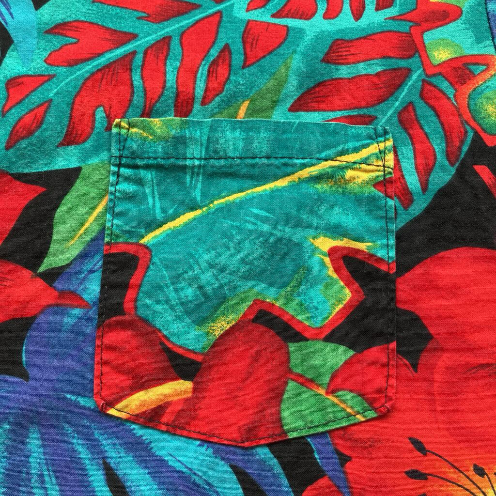 1980s Tropical Print Button Up
