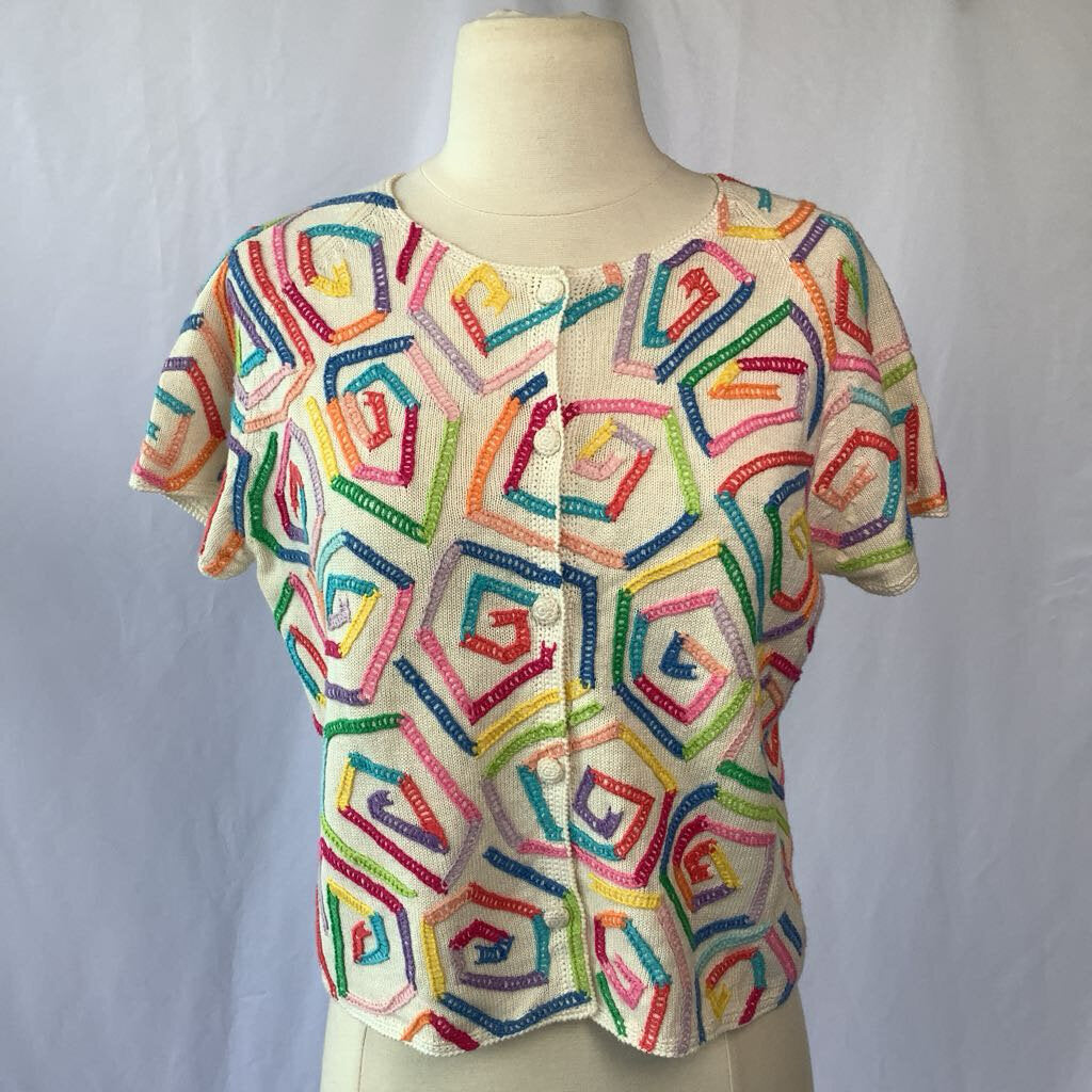 Y2K Michael Simon Rainbow Swirl Sweater Blouse