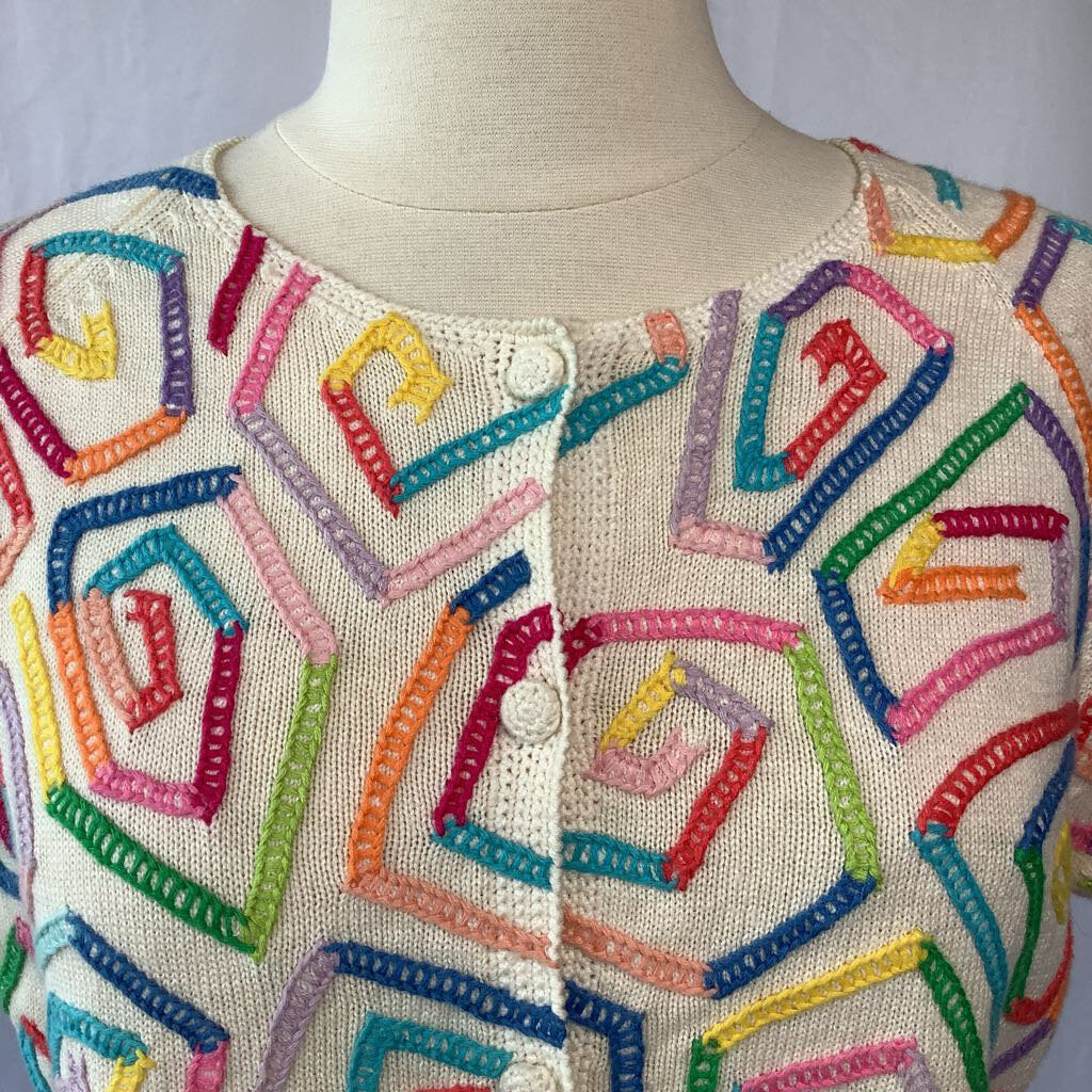 Y2K Michael Simon Rainbow Swirl Sweater Blouse