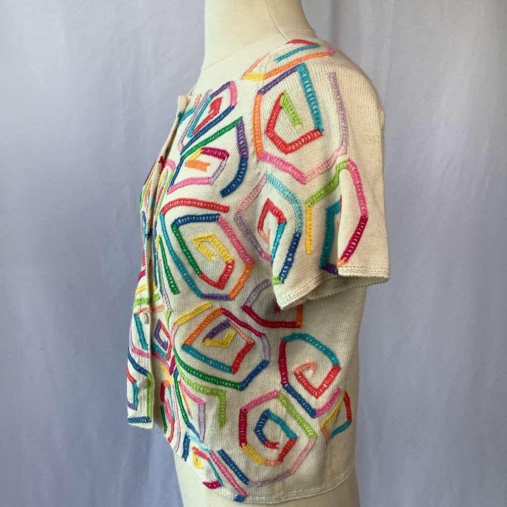 Y2K Michael Simon Rainbow Swirl Sweater Blouse