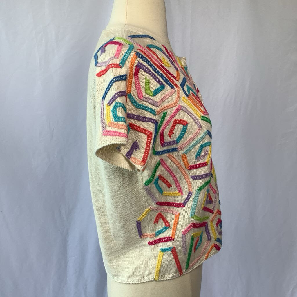 Y2K Michael Simon Rainbow Swirl Sweater Blouse