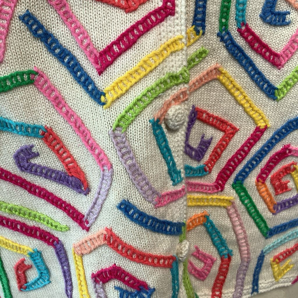 Y2K Michael Simon Rainbow Swirl Sweater Blouse