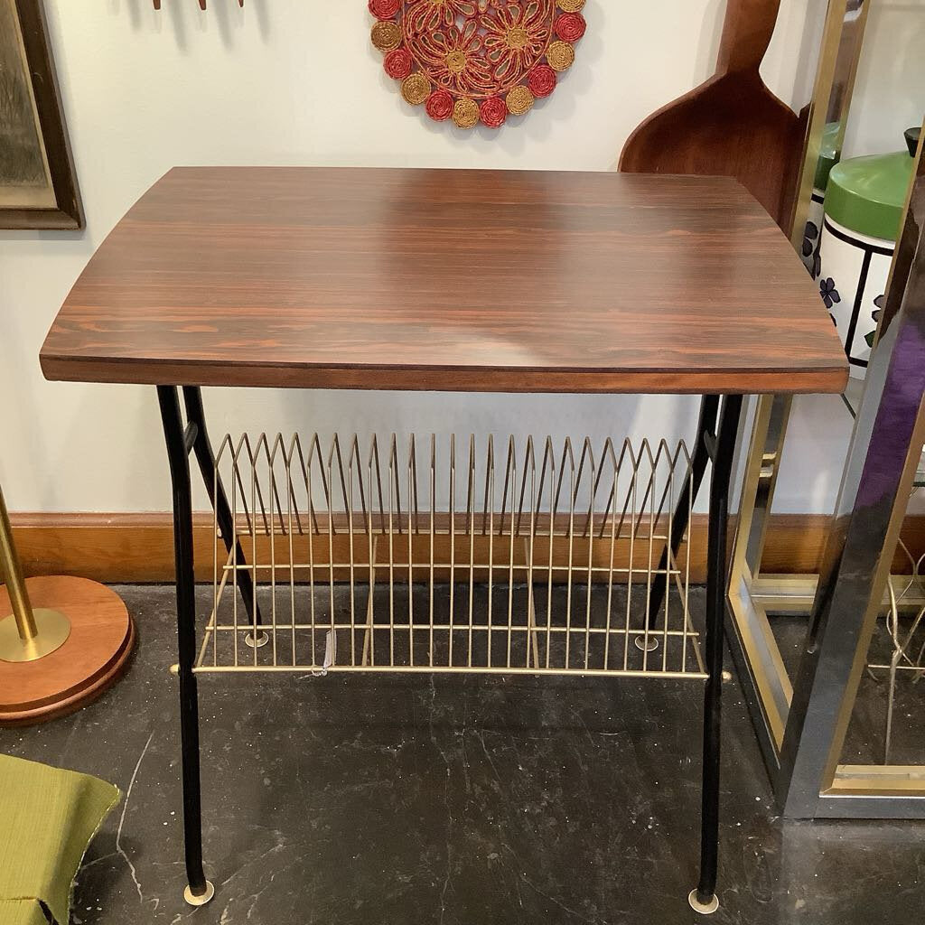 Vintage Metal Record Stand w/ Table Top