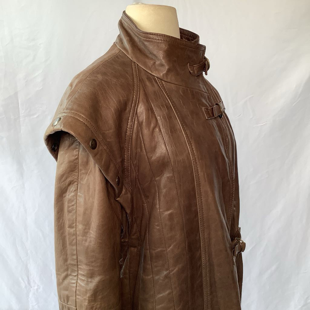 Vintage 1980s Jayskins Cagnac Oversized Leather Jacket w/ Beautiful Hardware