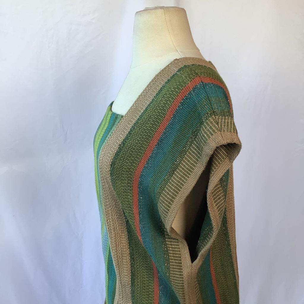 Knit Poncho with Sash