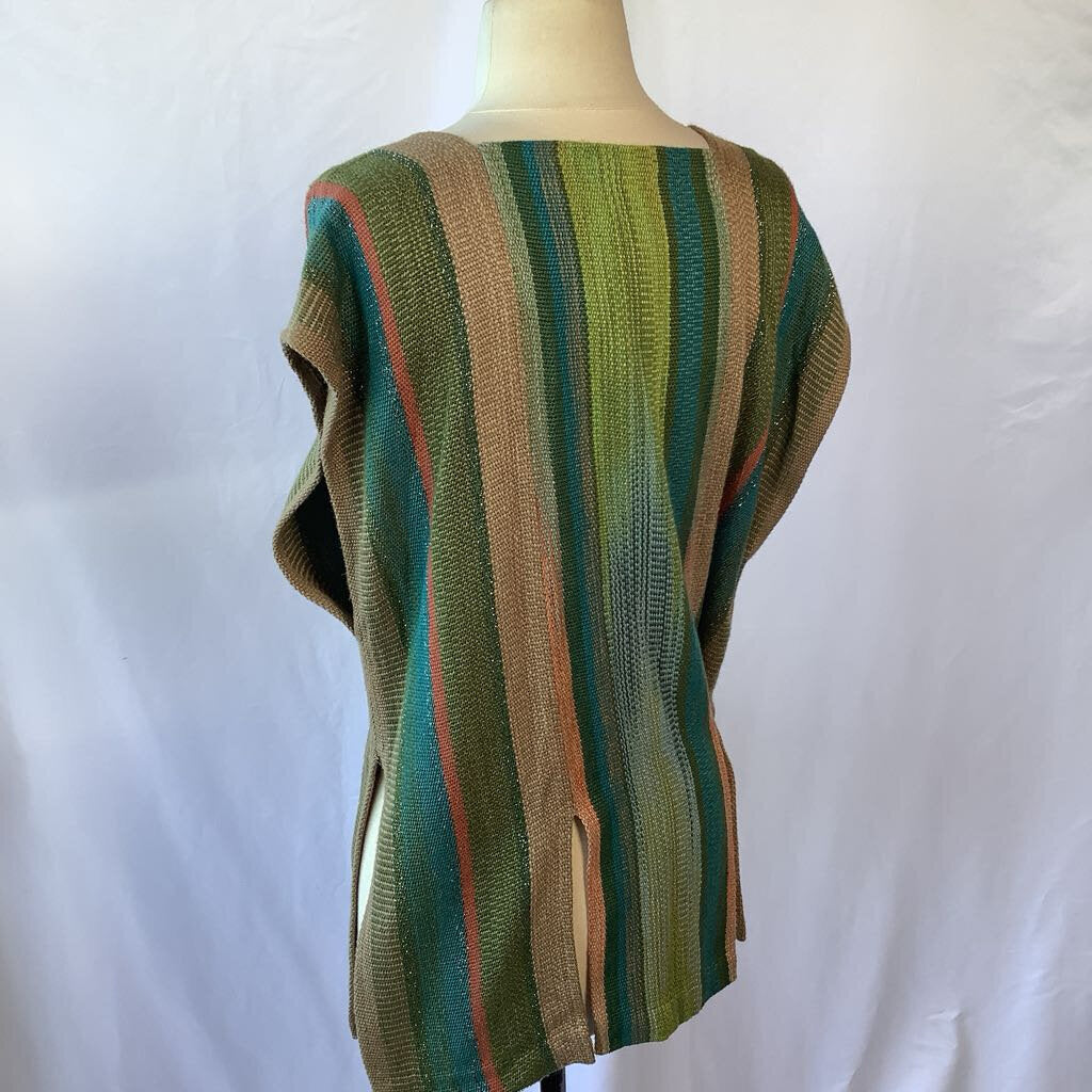Knit Poncho with Sash