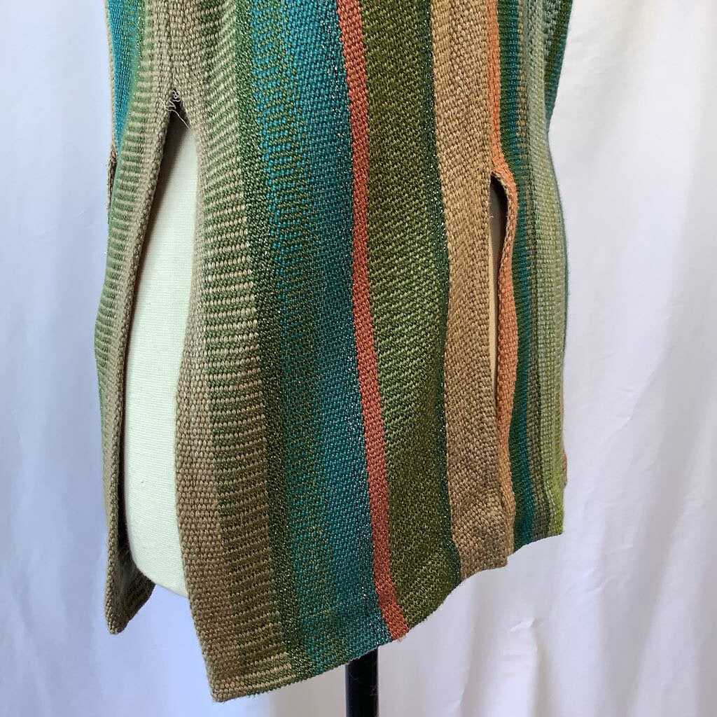Knit Poncho with Sash