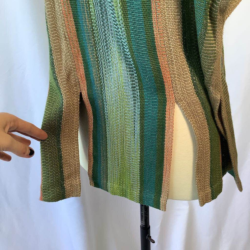 Knit Poncho with Sash