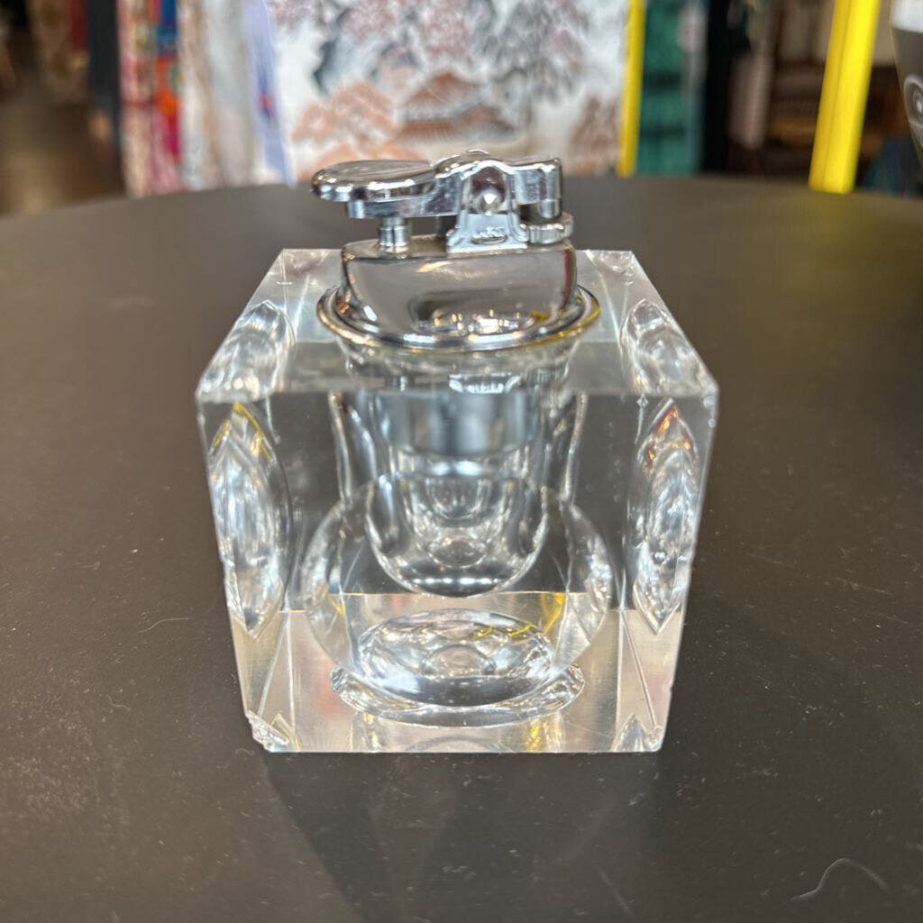 Mid Century Crystal Ice Cube Lighter- Untested As-Is