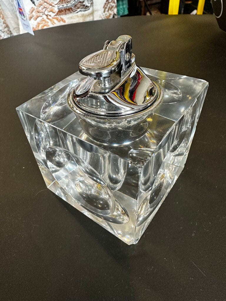 Mid Century Crystal Ice Cube Lighter- Untested As-Is