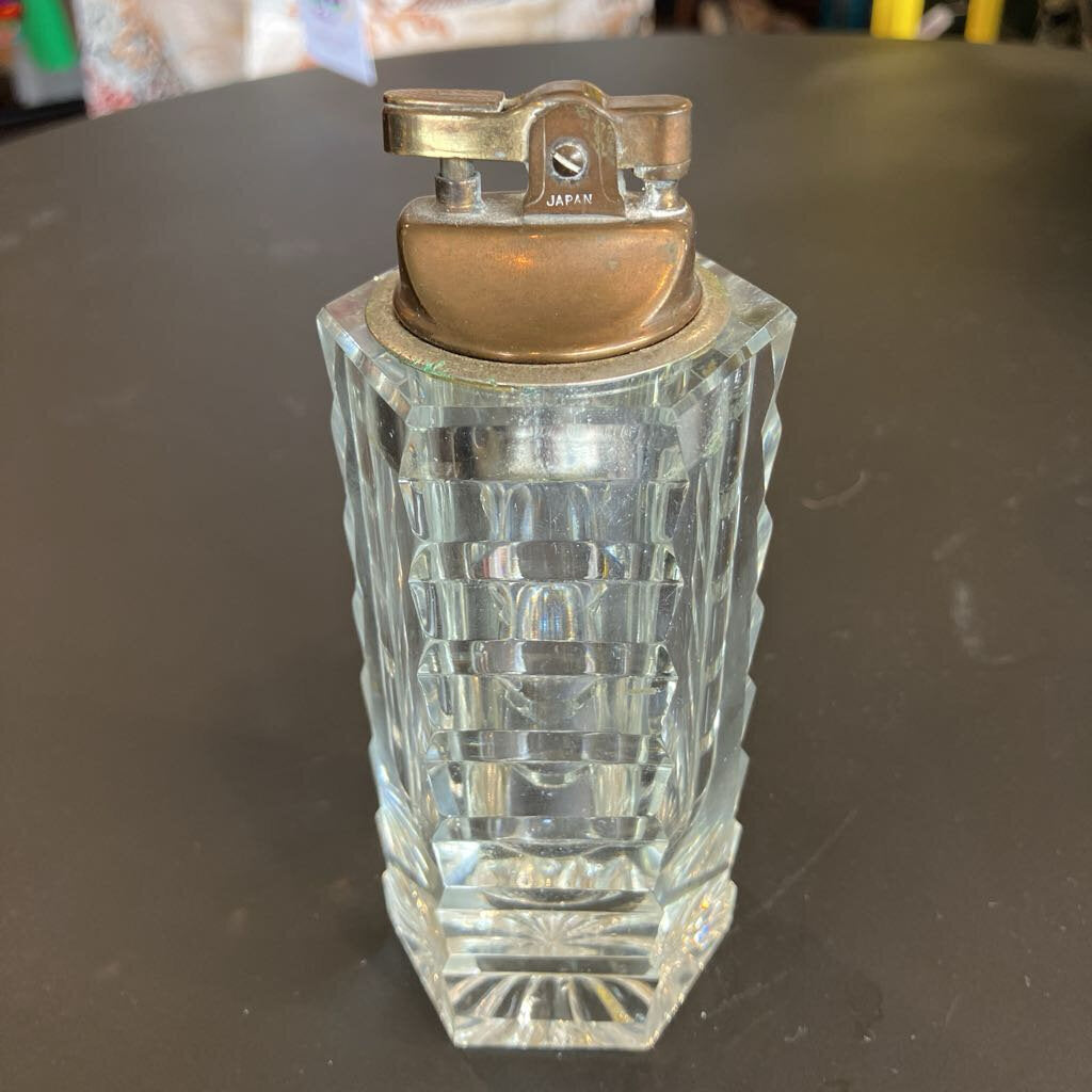 Mid Century Cut Crystal Lighter- Untested -As-Is