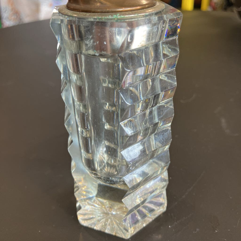 Mid Century Cut Crystal Lighter- Untested -As-Is